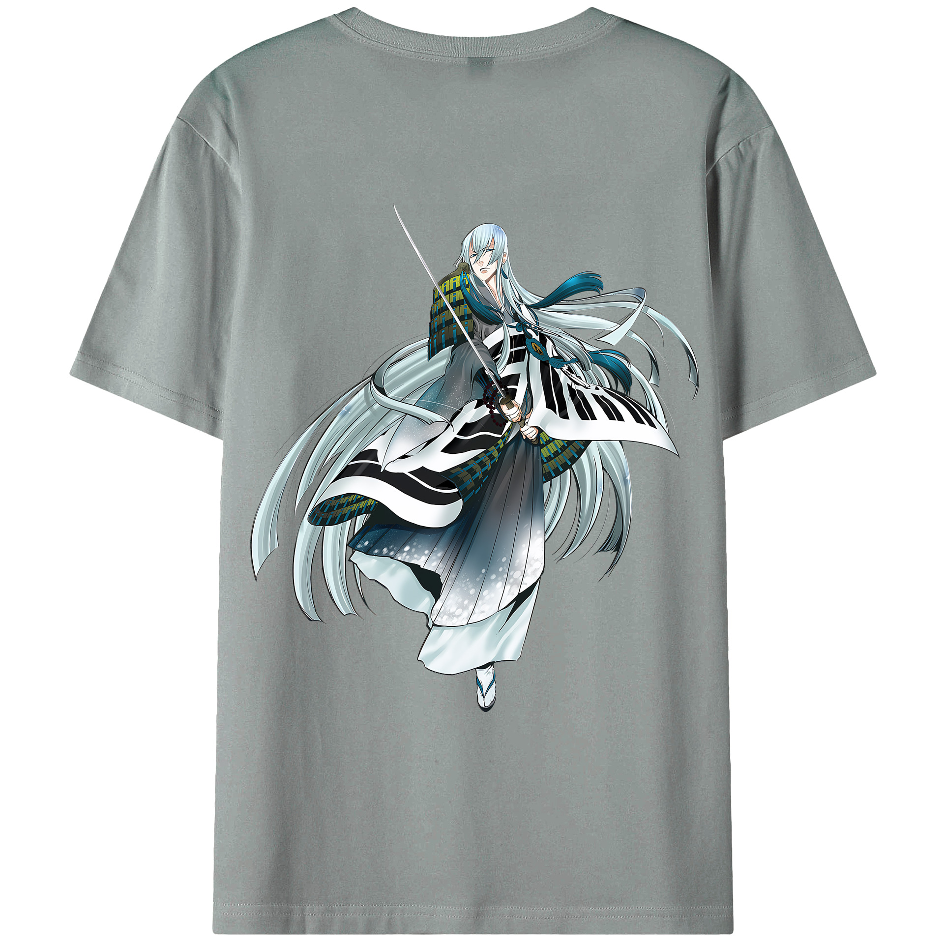 （画像用） 刀剣乱舞 Touken Ranbu 綿100％ メンズ半袖Tシャツ（バックプリント） 通気性